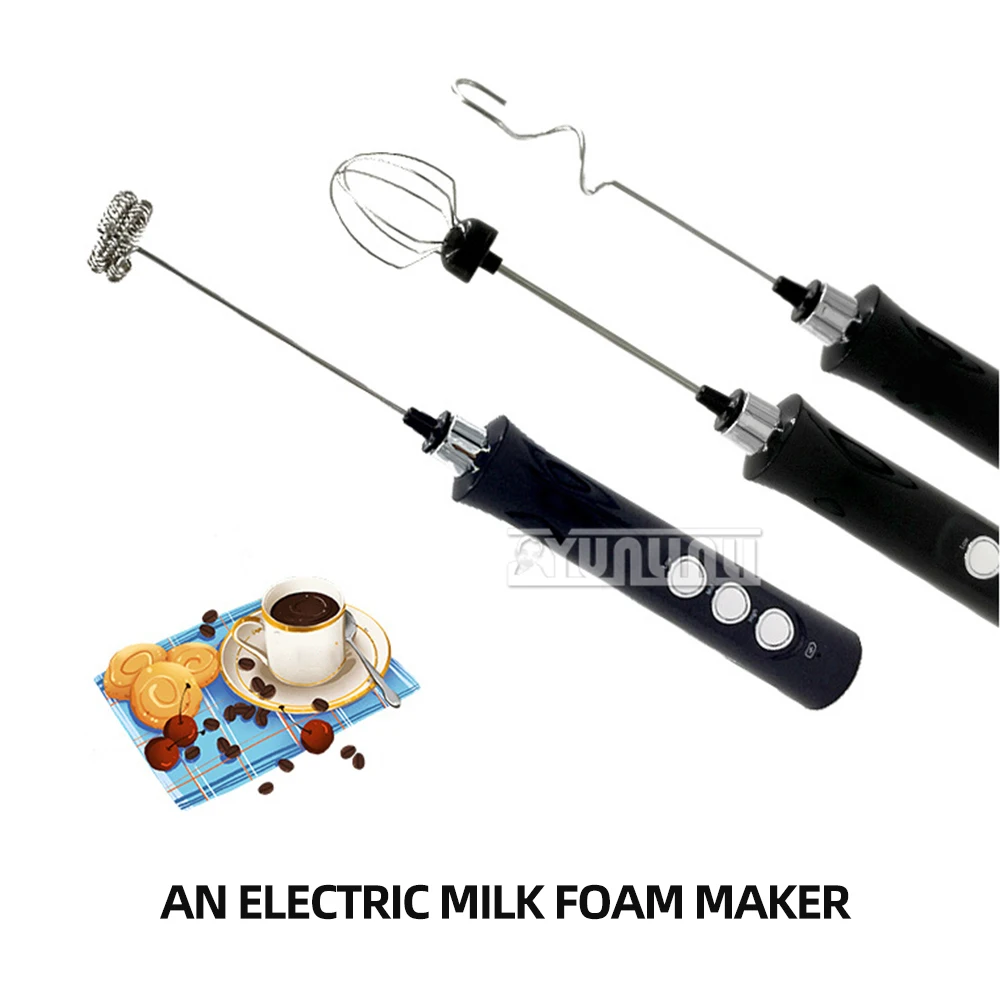 Espumador De Leite Elétrico De Aço Inoxidável, Espumador de leite portátil, Batedor de café sem fio, Misturador portátil do leite