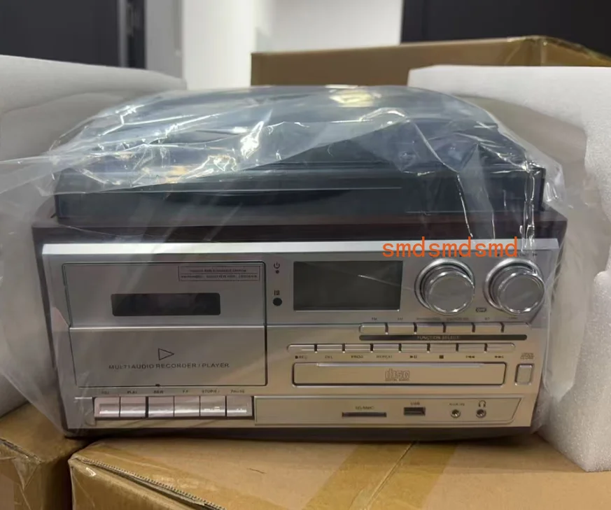 Retro Vinyl Record Player Multi-functional CD Player with Bluetooth Speaker Cassette USB Flash Drive Radio -Vintage Music Player