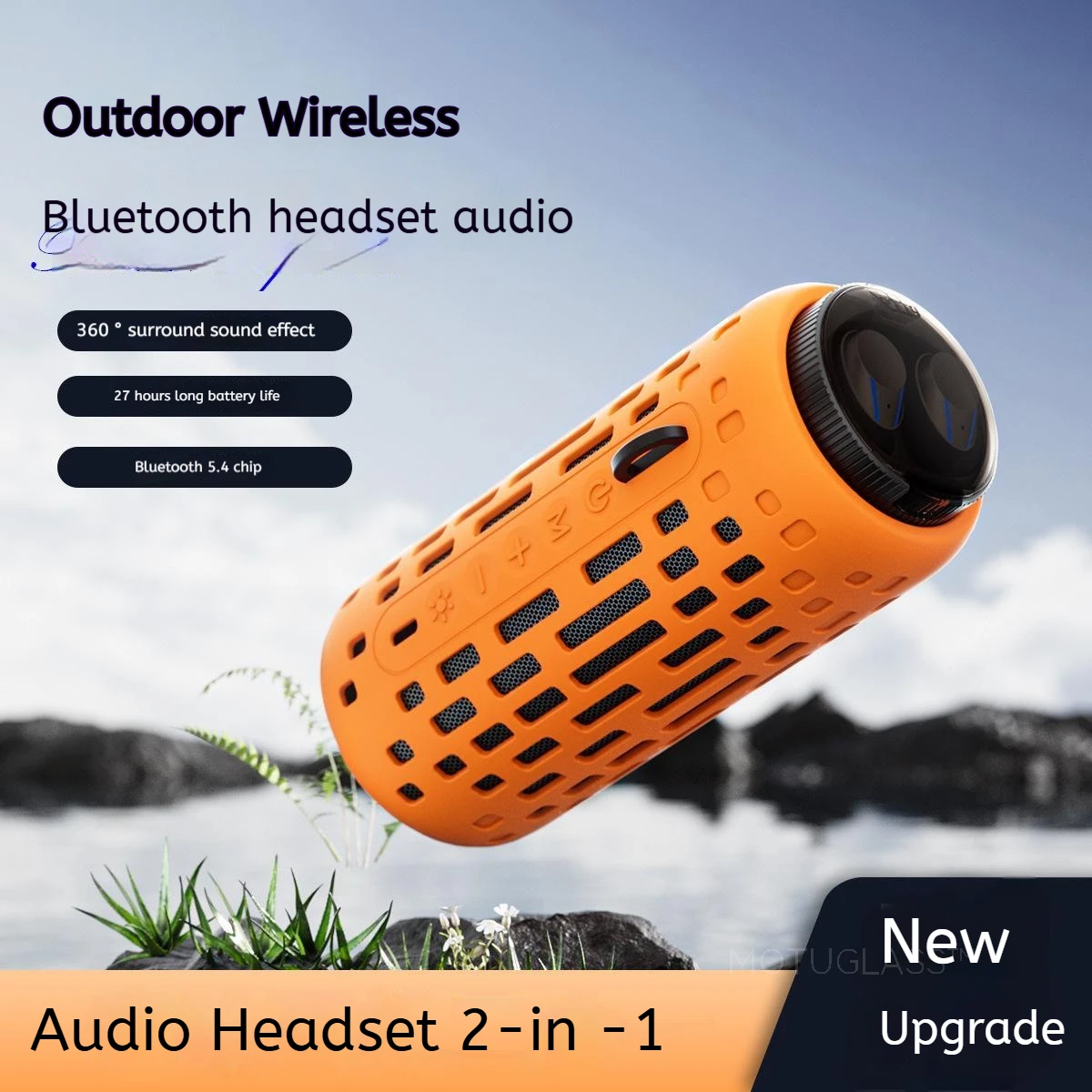 2 in 1 Wireless Sports Bluetooth Speaker TWS Earbuds No Delay Portable Music Headphones for Workout Running Outdoor Activities