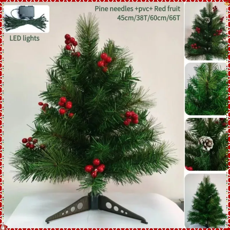 

Small Christmas Tree Pine Needles+PVC Tabletop Small Artificial Christmas Tree 45cm/60cm Christmas Gifts Family Party Decoration