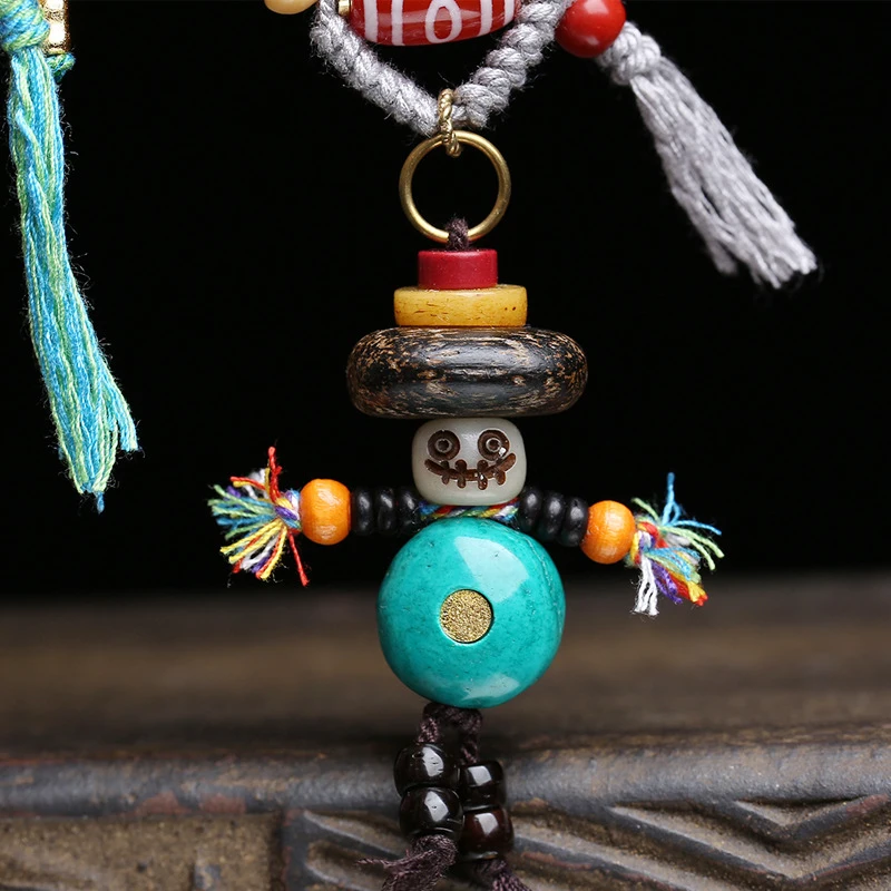 Longshi 108-Bead Buddhist Necklace, Hand-Woven Bodhi Pendant, Agate And Dzi Beads, Accessories
