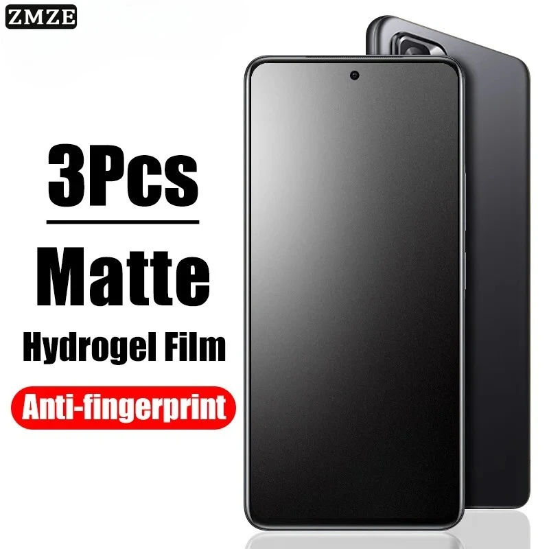 3 Stück Matte Hydrogel-Folie für Redmi Note 15 14 13 Pro 12 11 10 9s 8 10s 11s 8T Anti-Fingerabdruck Kratzfest Wasserabweisende Folie