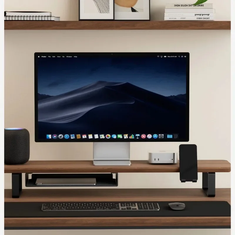 Black Walnut Desktop Computer Monitor Height Rack Desktop Solid Wood Stand Modular Shelf Support Shelf
