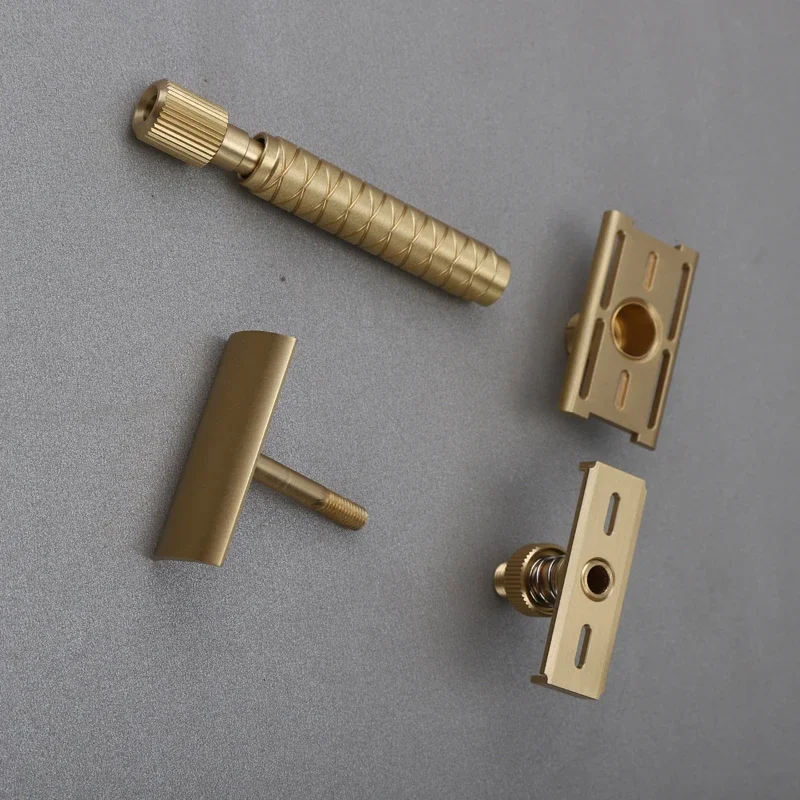 Yaqi 100% Brass Material Adjustable The Final Cut - Brass V2 Safety Razor With 90mm Handle Length And 12mm Diameter Safety Razor