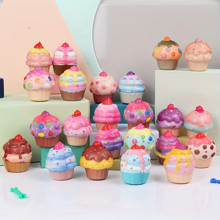 20 Piezas Mini Pastelitos Blandos de Juguete, Regalos para Fiestas de Navidad, Acción de Gracias y Año Nuevo, Juguete Sensorial Antiestrés para Dedos