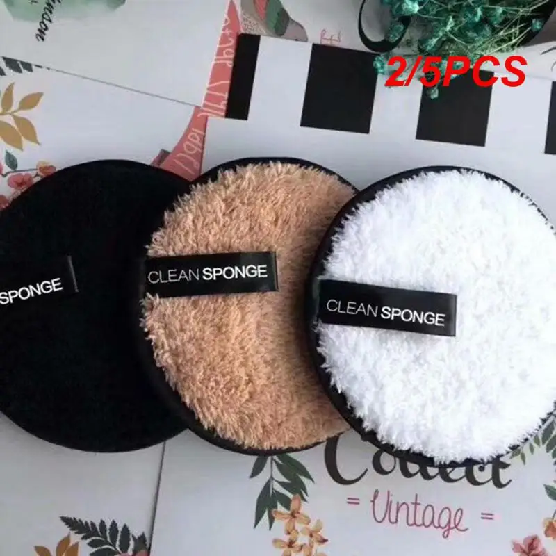 2/5pcs wieder verwendbare Make-up-Entferner Pads Ananas gestreifte Puff Baumwoll tücher Mikro faser Make-up Entfernung Schwamm Baumwolle Reinigungs werkzeug