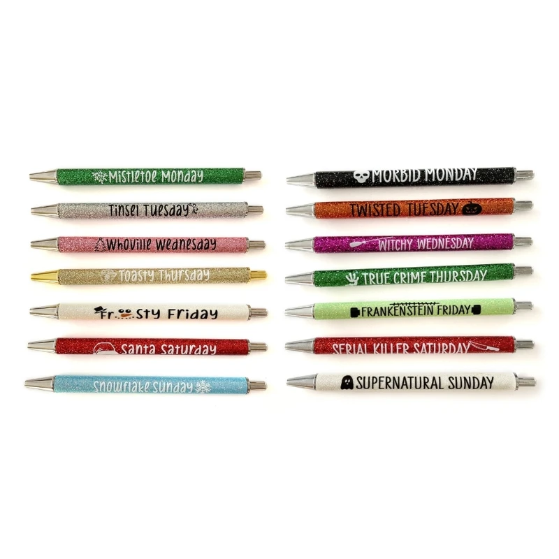 

Christmas Ballpoint Pen Glitter Retractable Ballpoint Pen Funny Halloween Pens