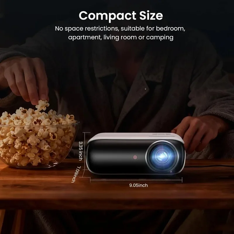 4K Projector Bluetooth Home Theater Movie Projector with Built-in Speaker Compatible with Smartphone HDMI Stick PS5