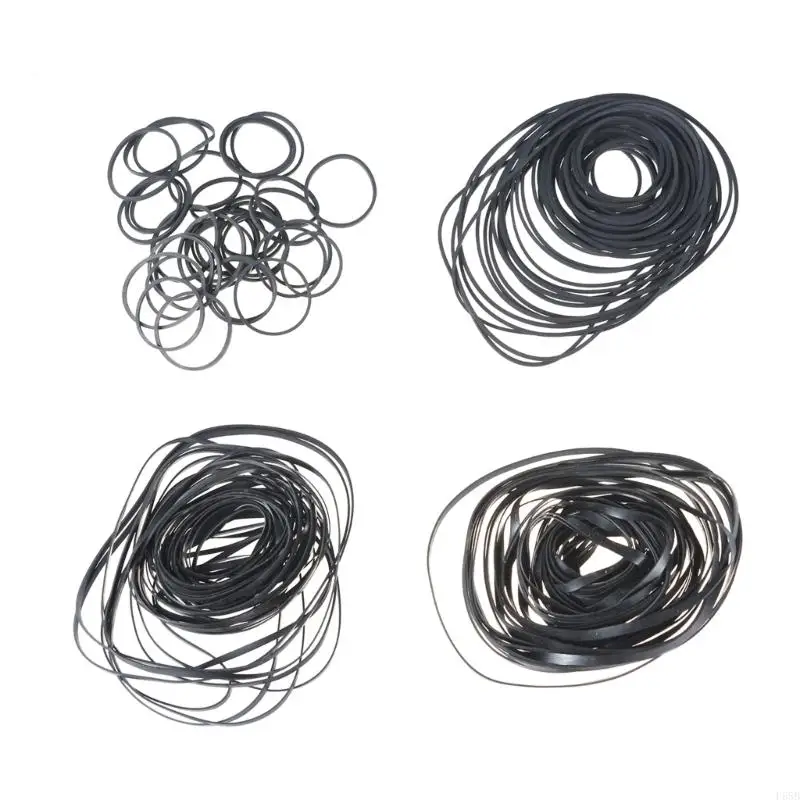 

F68B 200Pcs Rubber Belts Assortment Cassette Player Video Recorders Turntables Various Recorder Models Mixed