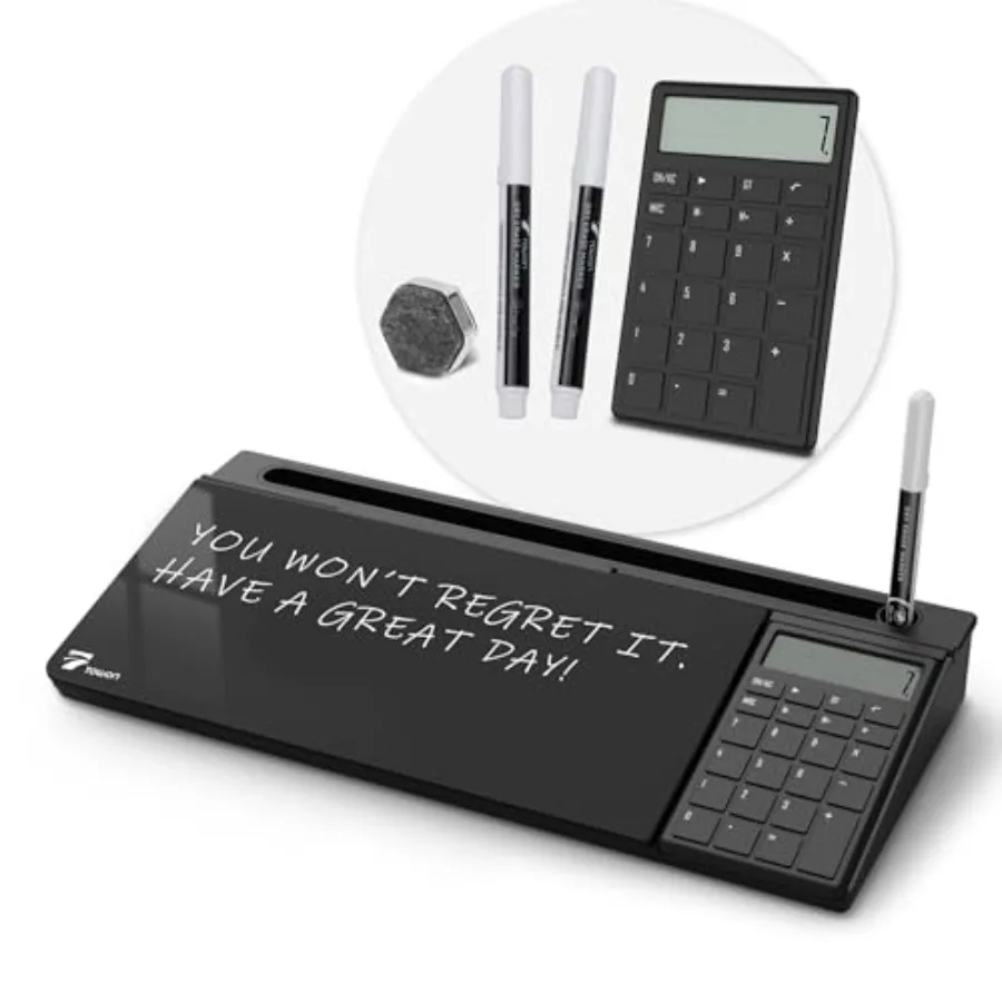 

Настольная стеклянная доска с базовым 12-разрядным ЖК-дисплеем, органайзеры для стола с аксессуарами для хранения офисных, домашних и школьных принадлежностей.