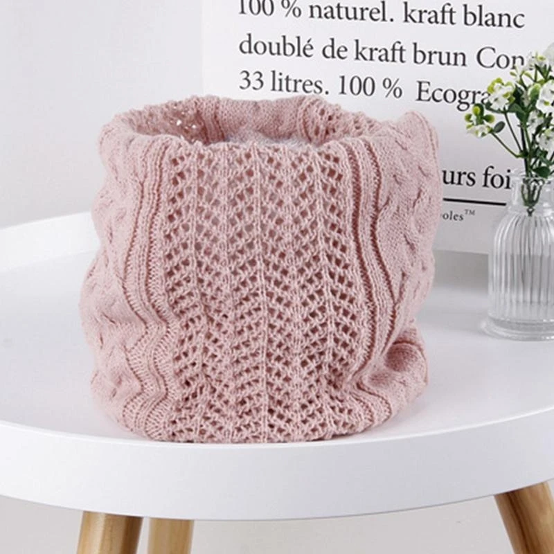 Unisex Winter Twist Cable Knitted Neck Warmer Gaiter Color Outdoor Windproof Stretchy for Infinity Circle Loop Sca