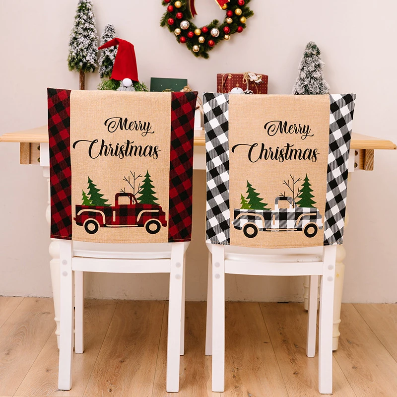 1Pc Christmas XmasStretch Banquet Chair Cover Santa Party DiningRoom Seat Decor For Kitchen Xmas Decoration