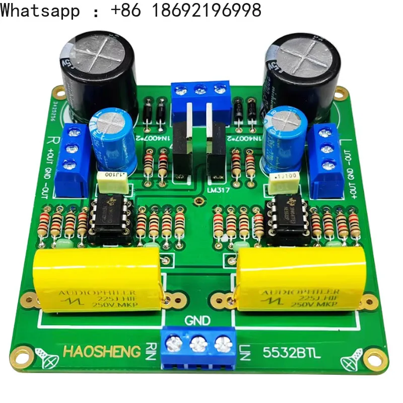 

Preamplifier Inverting/Unbalanced to Balanced Output/RCA to XLR/BTL Board/Bridgeable NE5532P Operational Amplifier