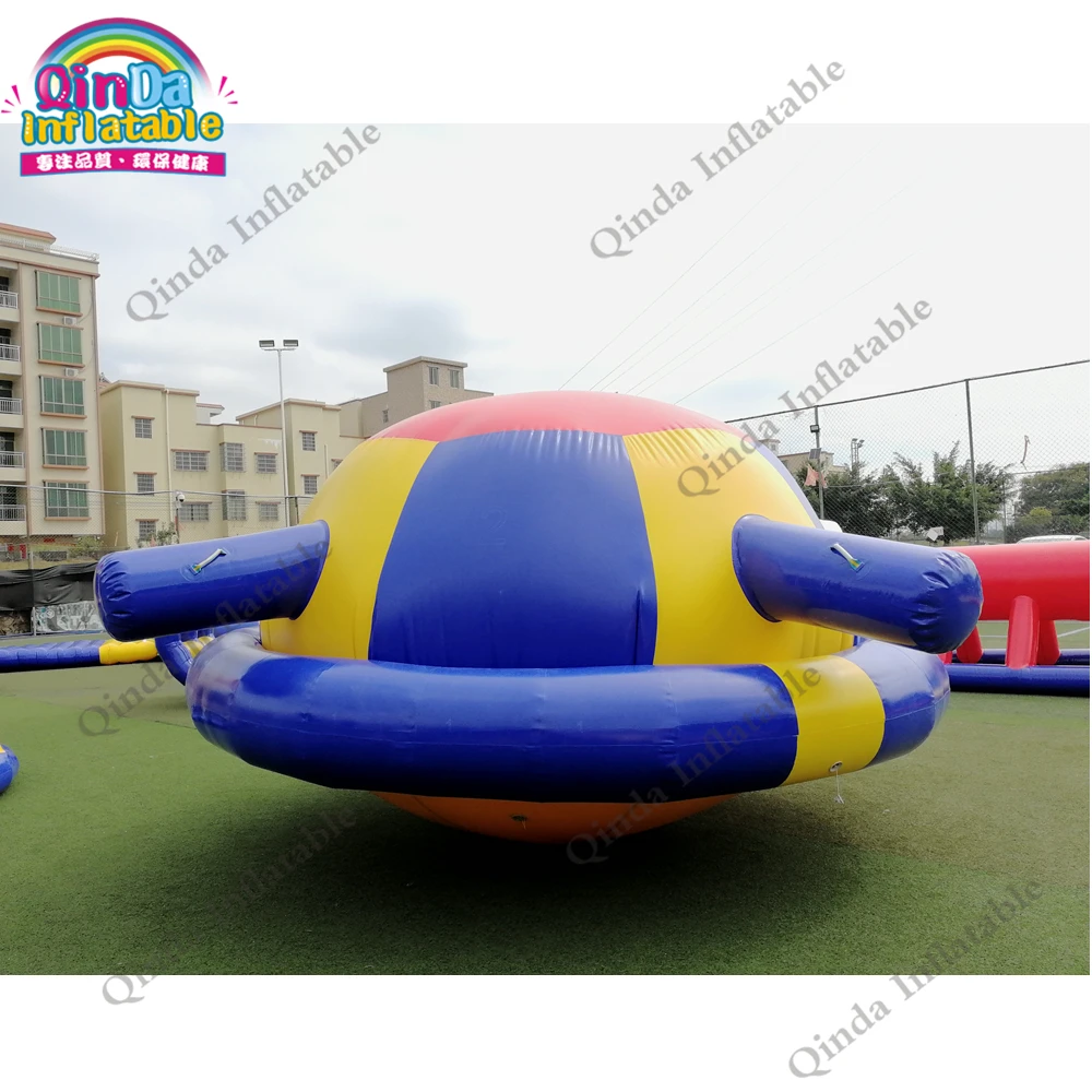 Summer Games Human Rides Spinner Gyroscope, 4M Inflatable Saturn Water Toy With Anchro Ring