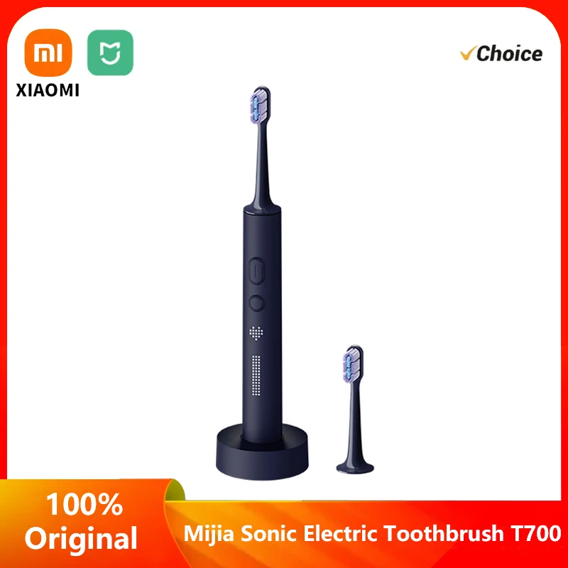 

XIAOMI MIJIA T700 Звуковая электрическая зубная щетка Отбеливание зубов Ультразвуковая вибрация Щетка для чистки полости рта Smart APP Светодиодный дисплей