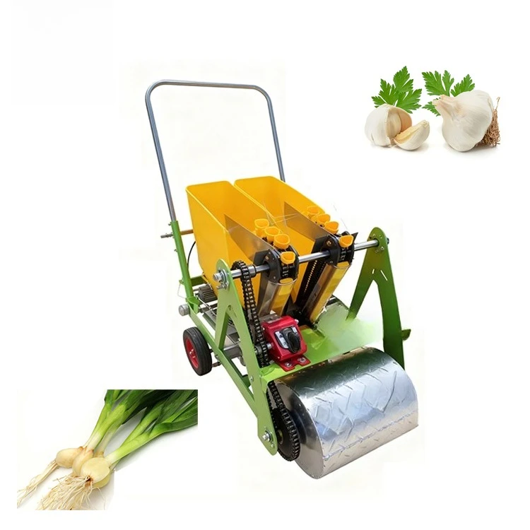 Hot Selling Garlic Planter 2 Rows Garlic Planter Manual Push Garlic Planter Agricultural Equipment