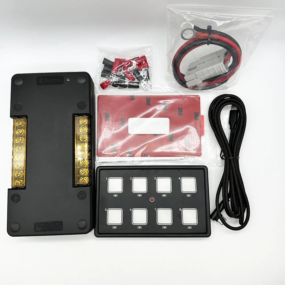 New Product 8 Gang Bluetooth Touch Switch Panel, Automatic Dimmable Control Box For Boat ATV Caravan Vehicle