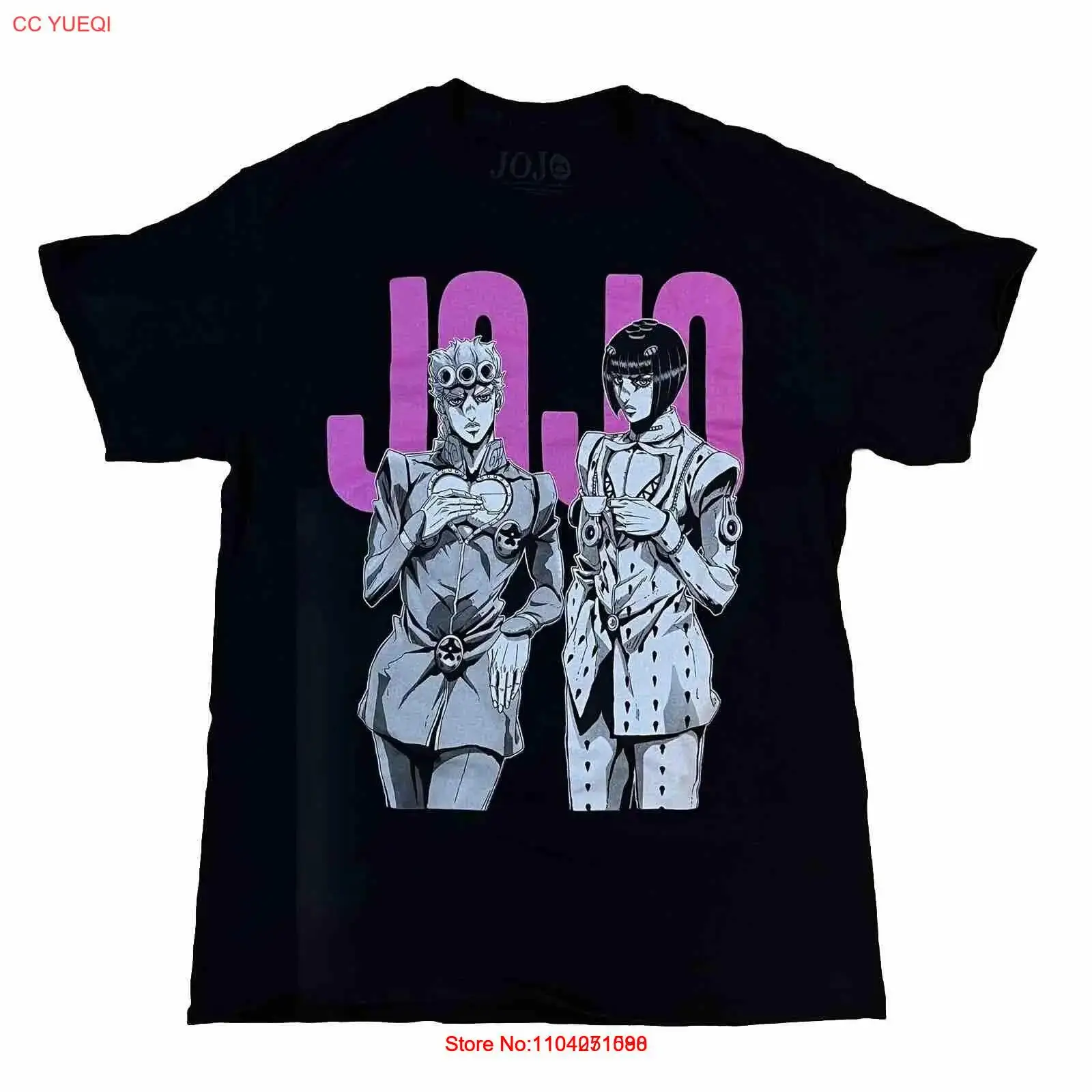 Jojo’s Bizarre GIORNO & BUCCIARATI Medium Black T-Shirt Golden Wind Anime Manga