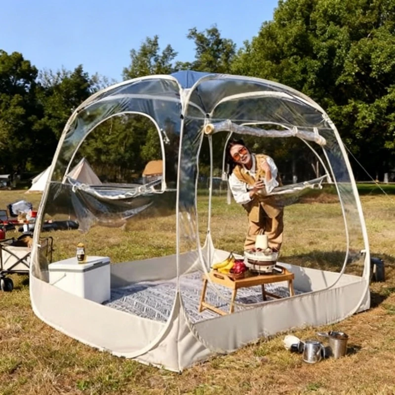 Black Coating Tarp Window Canopy Front Door Teddy Air Tent Windshield Barnum Beach Awning Outdoor Retractable One Person Tent