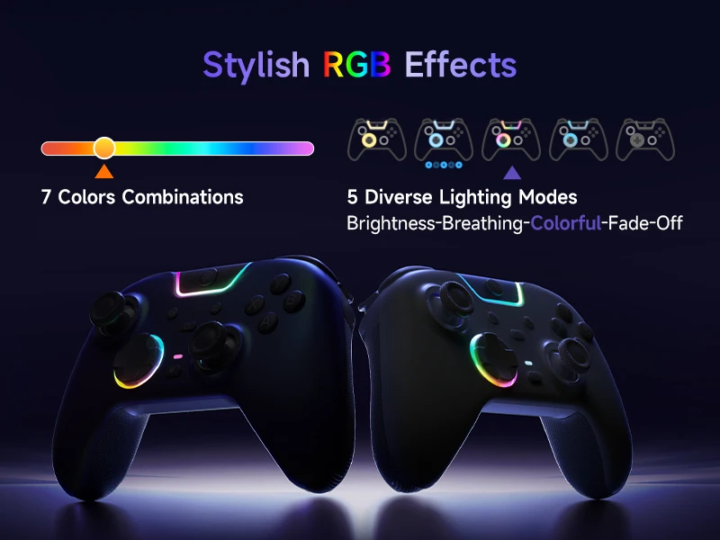 EasySMX Weiß-Schwarzer Gamepad X05 Pro Kabelloser PC-Gaming-Controller für PC Windows iOS Switch Android mit Ladestation – Detail 9