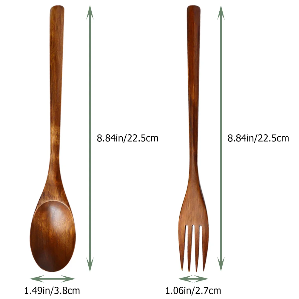 Noodles Wooden Fork And Spoon Forks Spoons Delicate Appetizer Eating Table Ergonomic Salad Dessert Salad Mixing Tableware