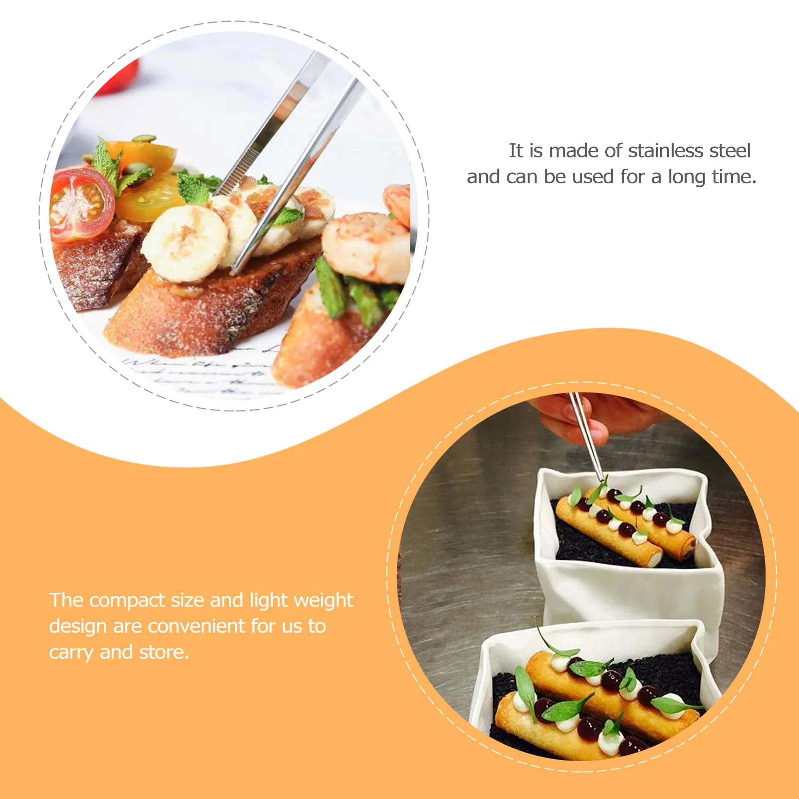 

4pcs Stainless Steel Straight Tweezers Durable Non-Skid Handle Repair Tools For Diy Use Tweezers Set