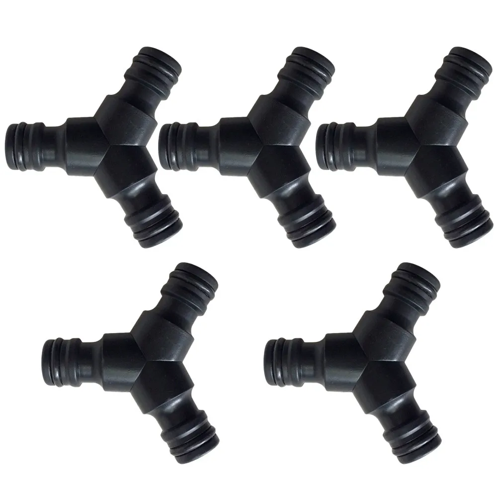 5Pcs Premium ABS Y Shape 3 Way Quick Connectors for Garden Watering Car Washing Farm Irrigation Hose Splitting Pipe Repair