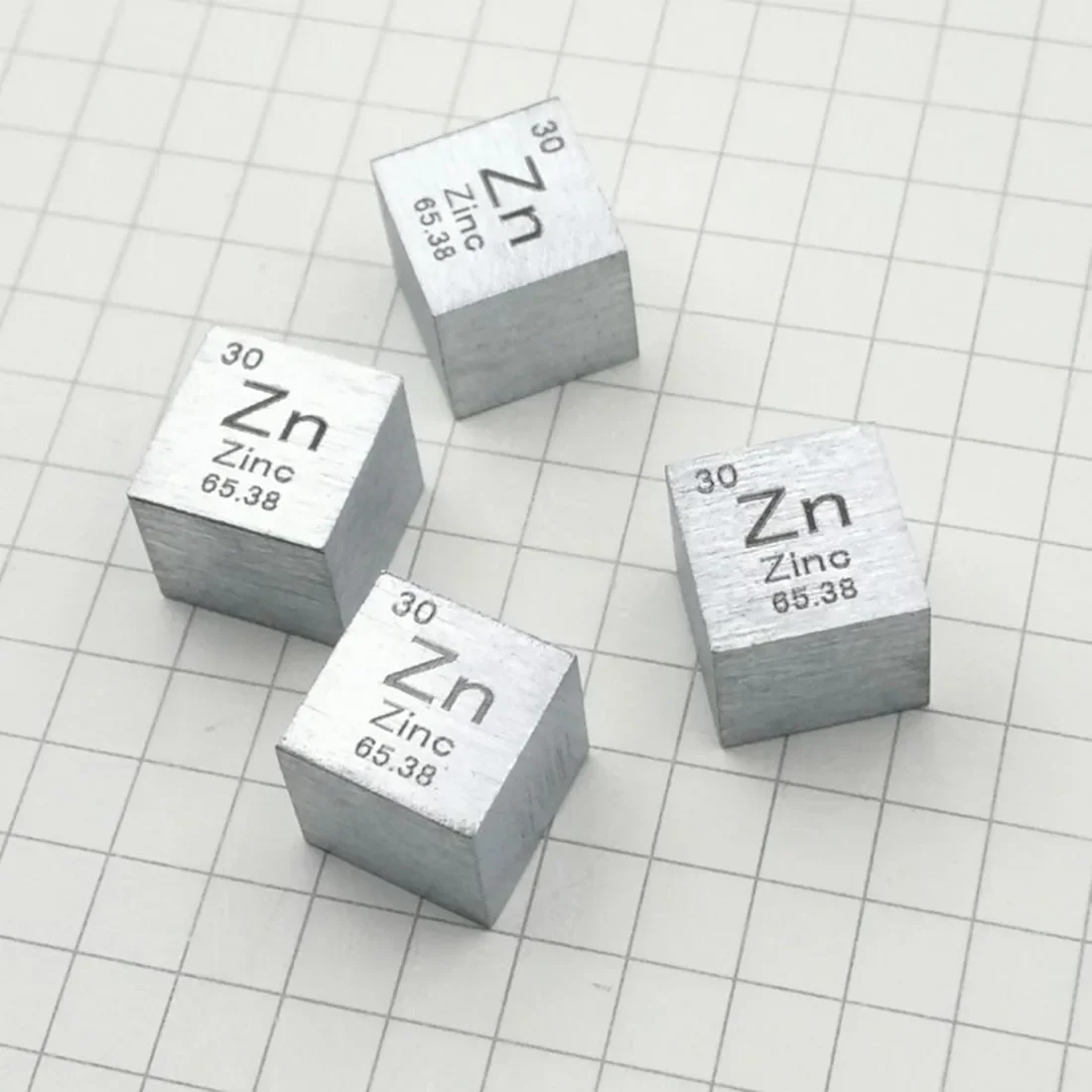 Zinc Metal Zn 10mm Density Cube 99.99% Pure for Element Collection