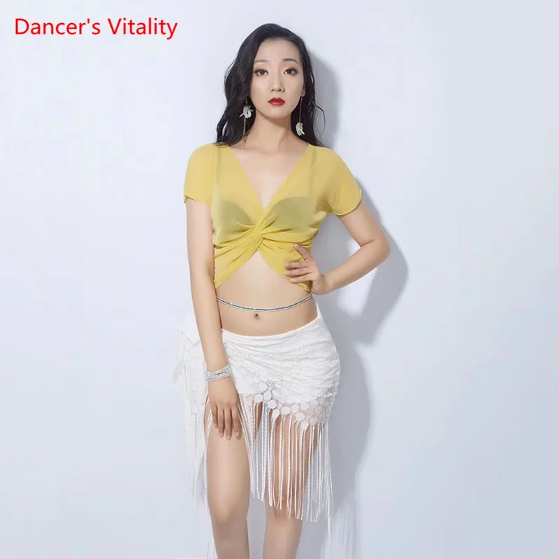 Belly Dance Suit Practice Clothing New Female Elegant Top Fashion Tassel Hip Scarf Profession Performance Skirt Set