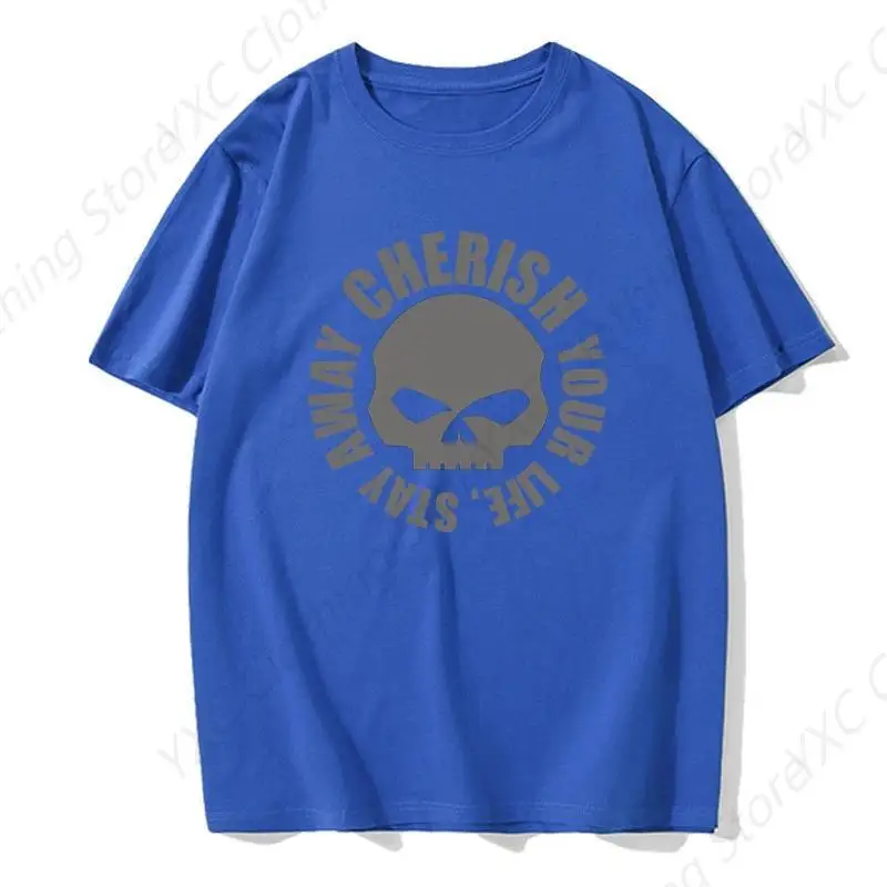 

Letter Skull Pattern Printed Men's T-shirt- Short Sleeve Crew Neck Soft Fitted Tees S - 6XL Fresh Classic Basic Tshirts