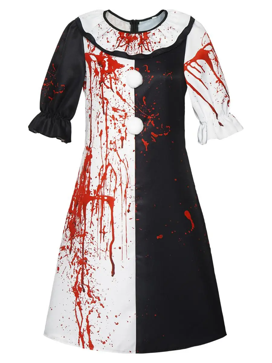 loween Costume Clown Bloodstained Stage Performance Clothing ex Ethnic National Stage Costume/Performance Wear
