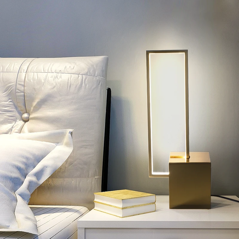 

Modern simple light luxury bedside table lamp, Nordic designer model room bedroom living room personalized hotel table lamp