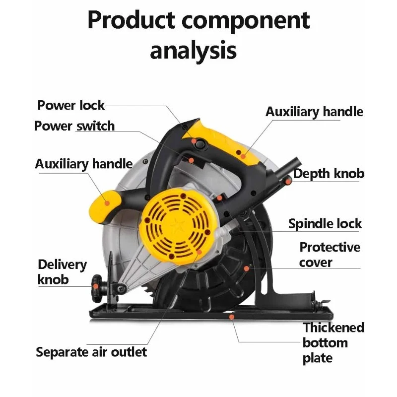 

Invertable Electric Circular Saw 12 Inches 0-45 ° Adjustable Woodworking Cutting Machine