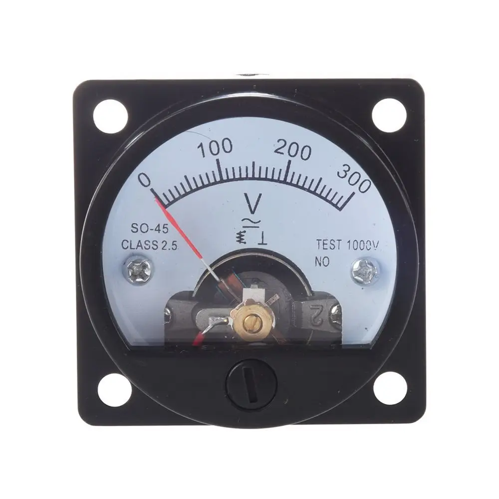 SO-45 Durable Current Voltmeter Round Analog Dial Panel Meter AC 0-300V Volt Tester Voltmeter Gauge Voltmeter Pointer Voltmeter