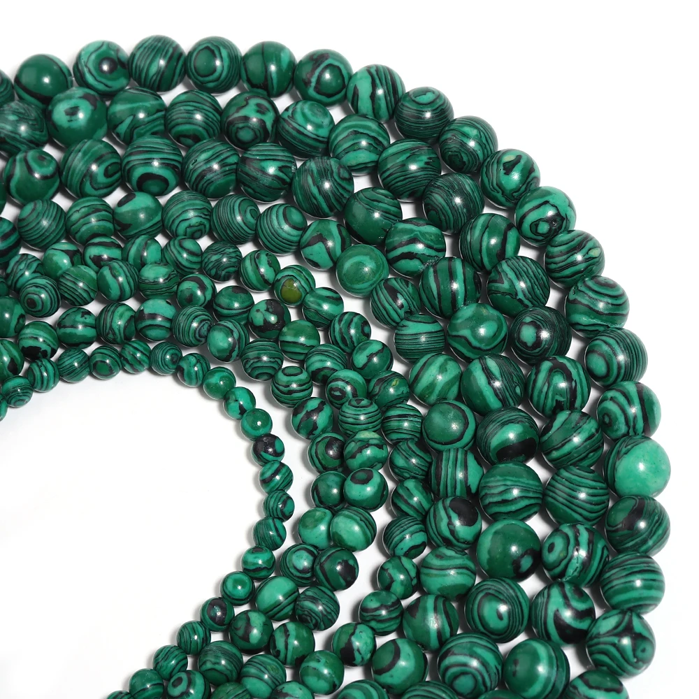 1 Strand 6/8/10mm Malachite Stone Beads Green Color Round Natural Stone Beads Round For Jewelry Making DIY Necklace Bracelet