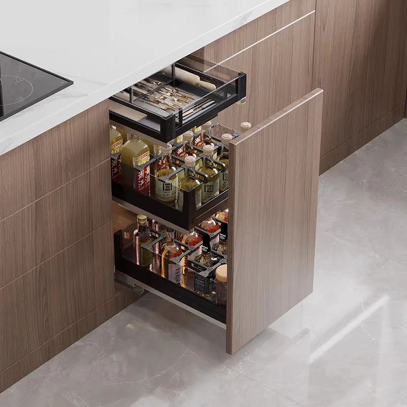 Kitchen Tools Drawing Divider Triple Dish Storage Glass Shelf