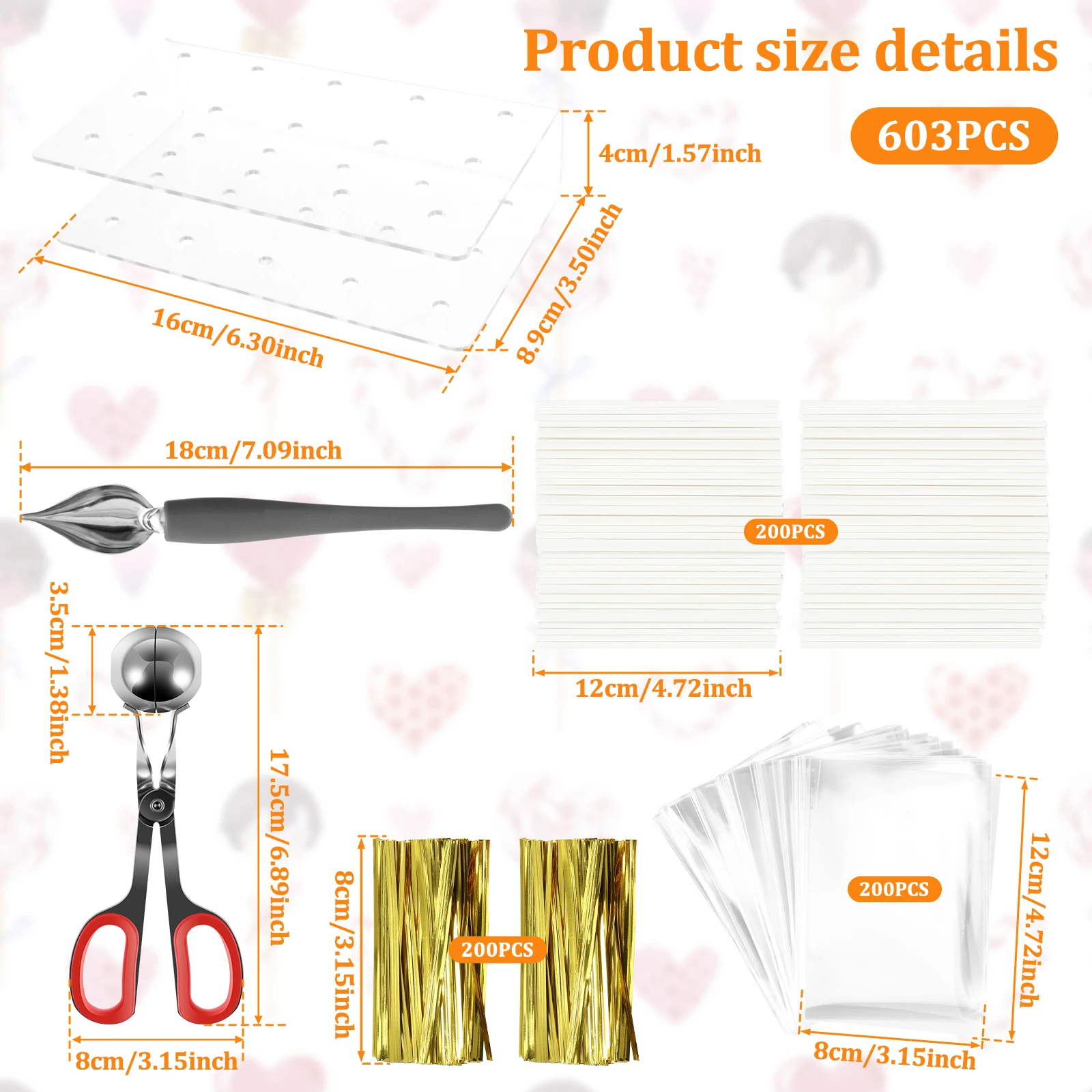 

603 шт., леденец-карандаш, торт, поп, бумажные пакеты для конфет, набор форм для торта с прозрачной стойкой для конфет для изготовления конфет, шоколадных конфет