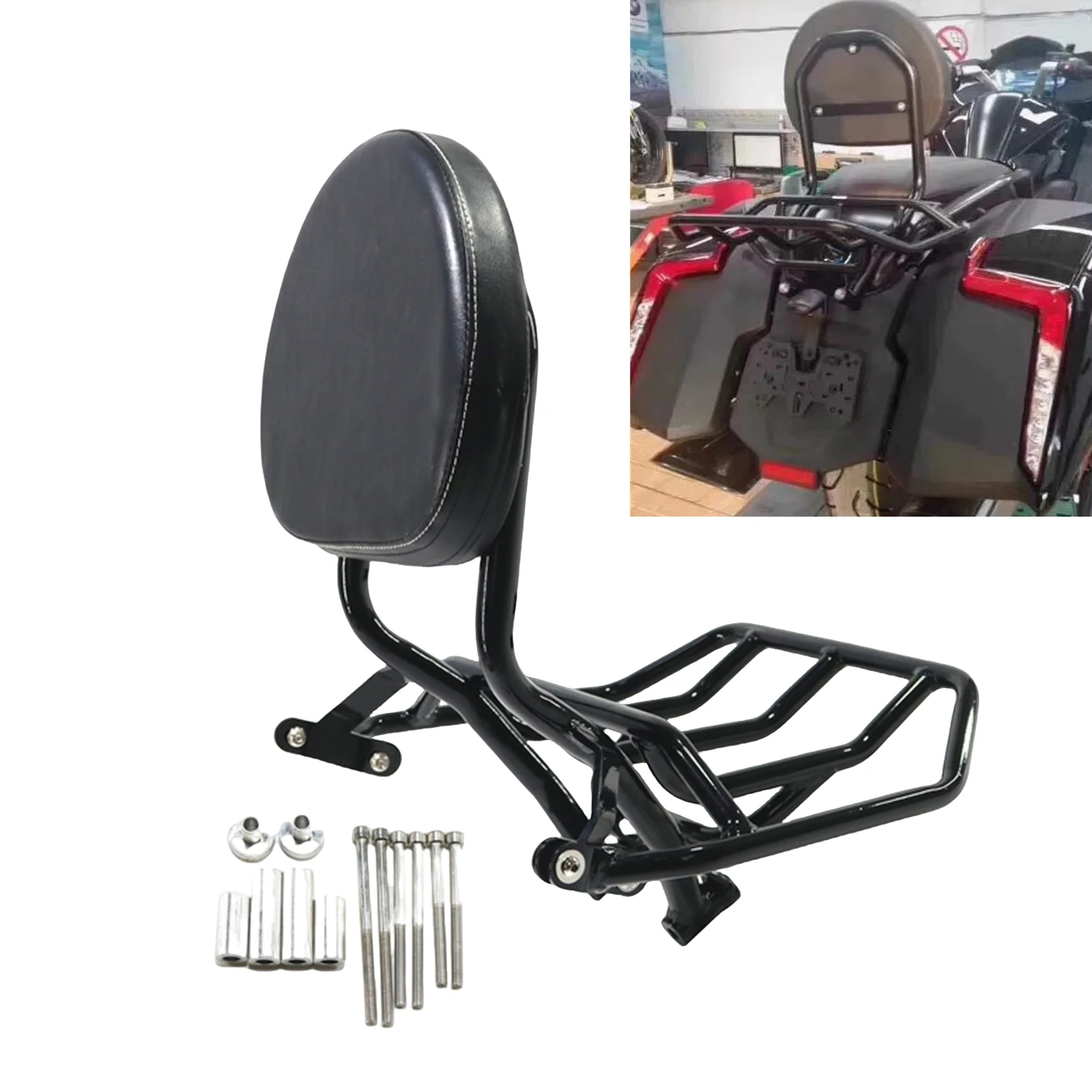 Motorcycle Rear Seat Backrest Back Rest Luggage Storage Rack Bracket Kit For BMW K1600B Bagger K 1600 K1600 B 2018-2025