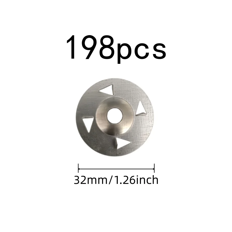 198 pcs 32mm Four Claw Washers, Four Claw Anti-Slip Design, Floor Tile Installation Home Decoration, Durable Iron Material