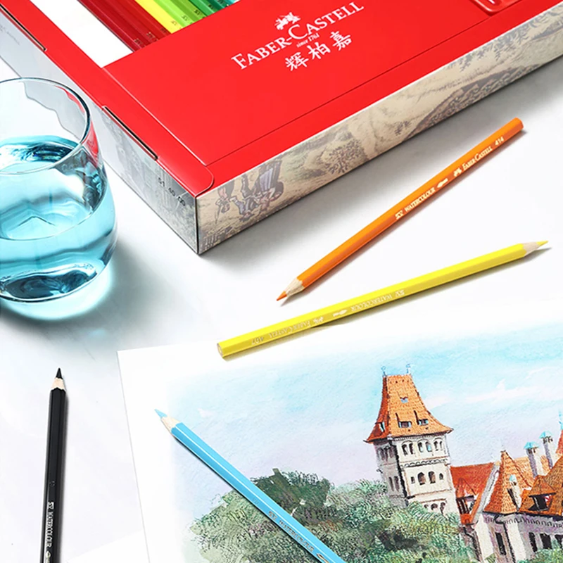 ファーバーカステル100ピース/セット水水溶性色鉛筆鉛筆デッサンセットプロのために手描き絵画スクール画材