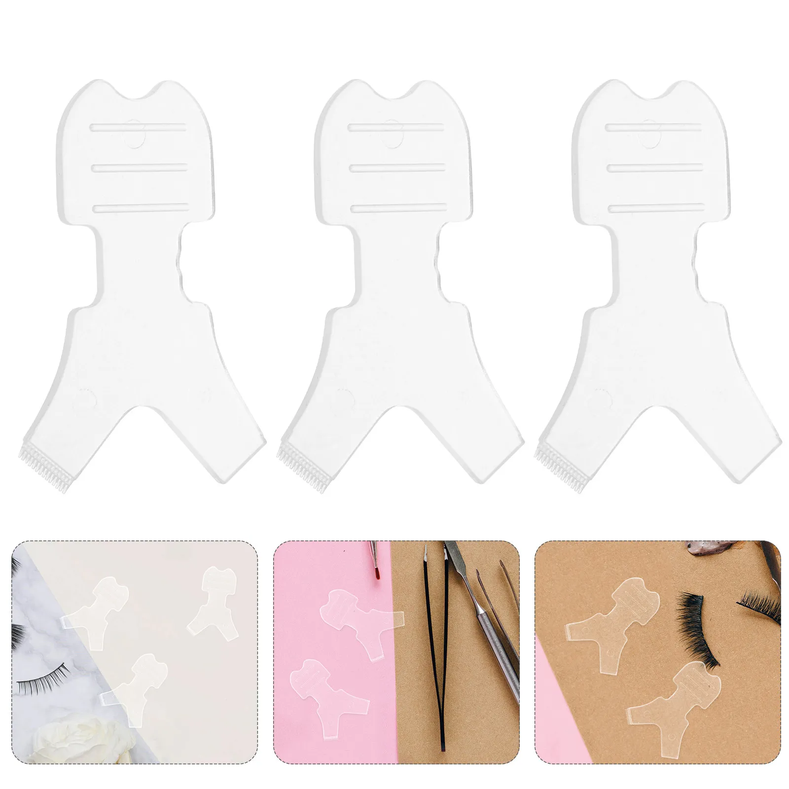 

50Pcs Eyelash Applicator Tool Y-Shaped Silicone Lash Lift Comb for False Eyelash Extension Perm Brush Makeup Accessory