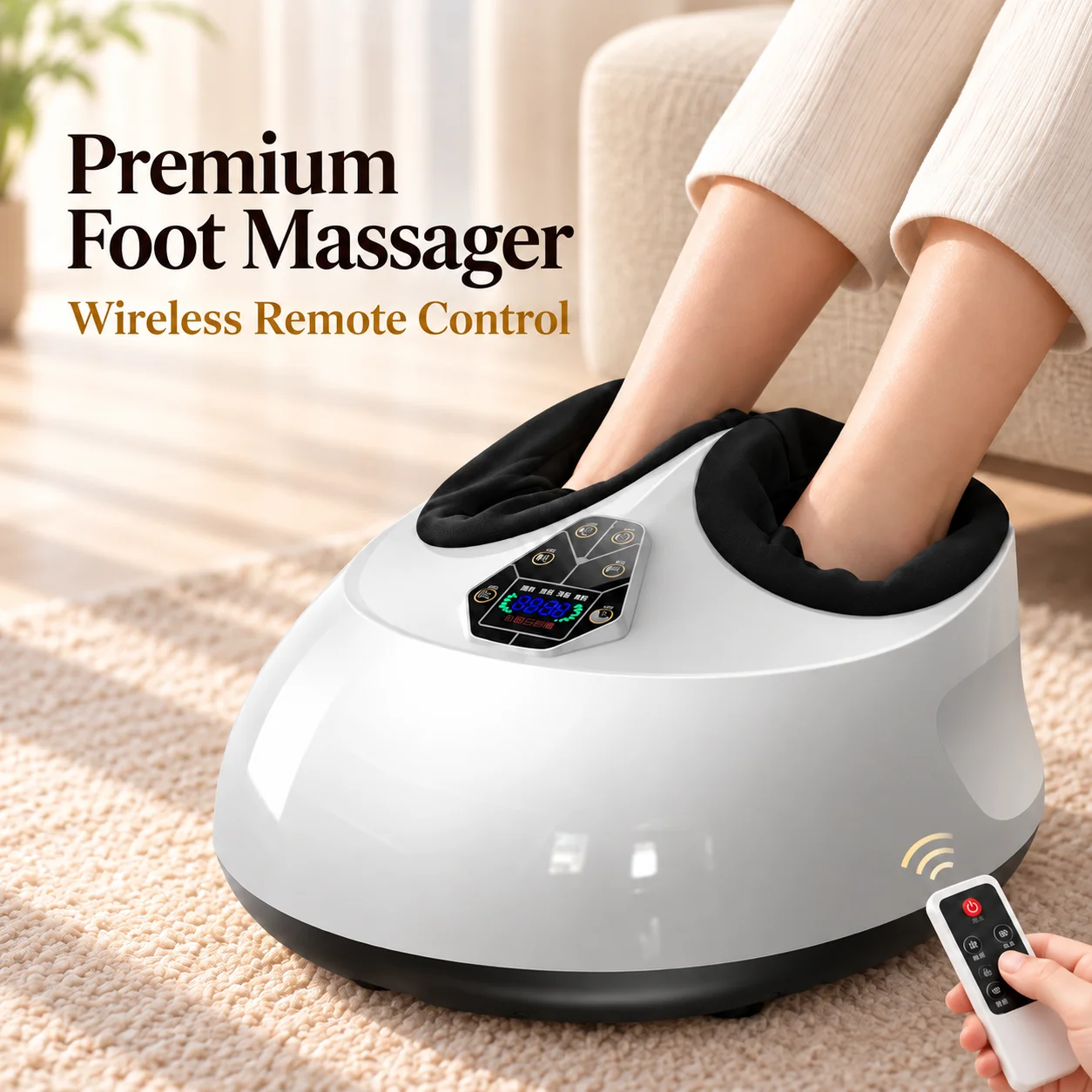 Electric Foot Massager with Heat & Air Compression, 3 Versions, Up to 10 Modes 9 Levels, Remote Control, Home Relaxation Machine
