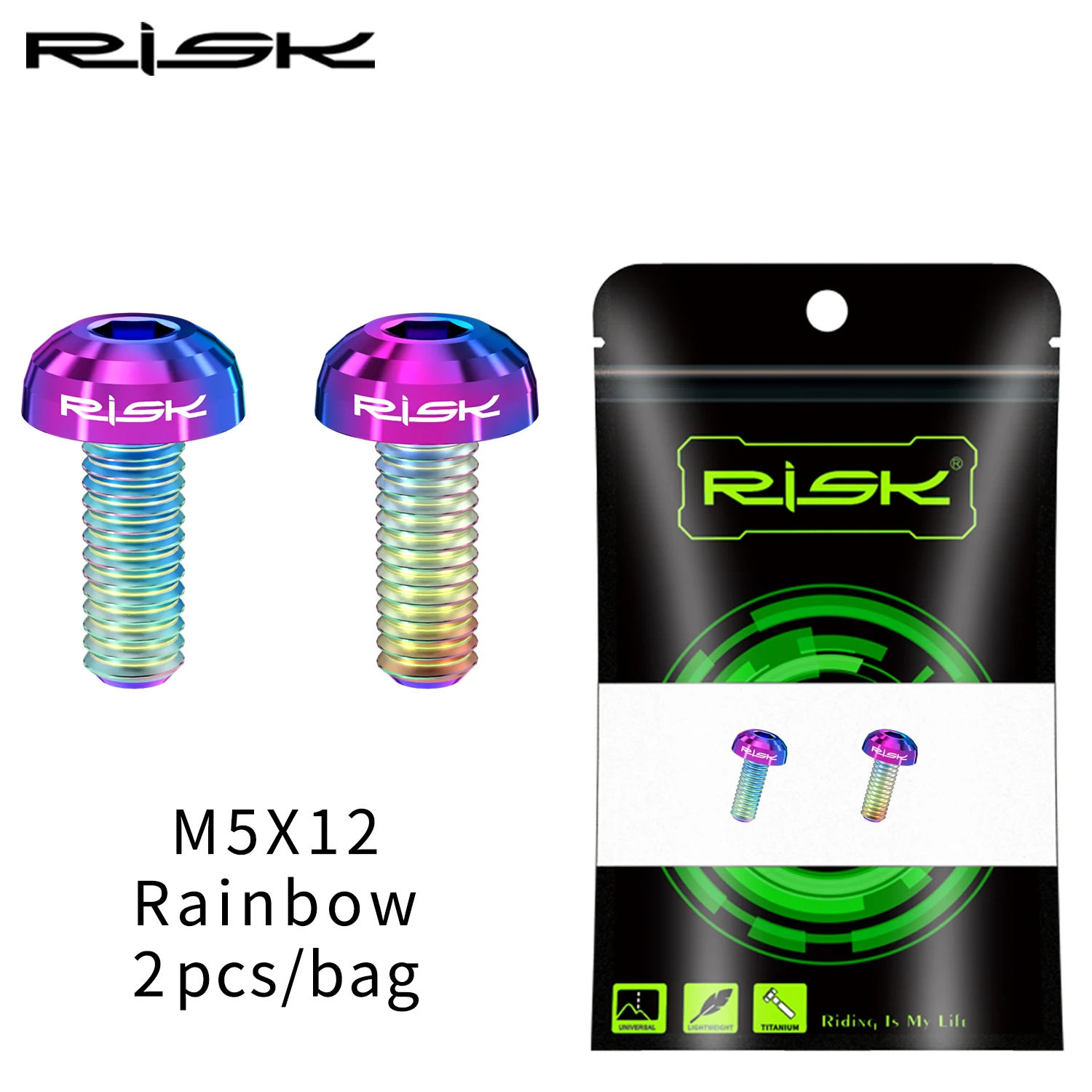 RISIKO M5x12mm Fahrrad Flaschenhalter Befestigungsschrauben Titanlegierung MTB Rennrad Flaschenhalter Schrauben Luftpumpe Feste Schrauben – Detail 16