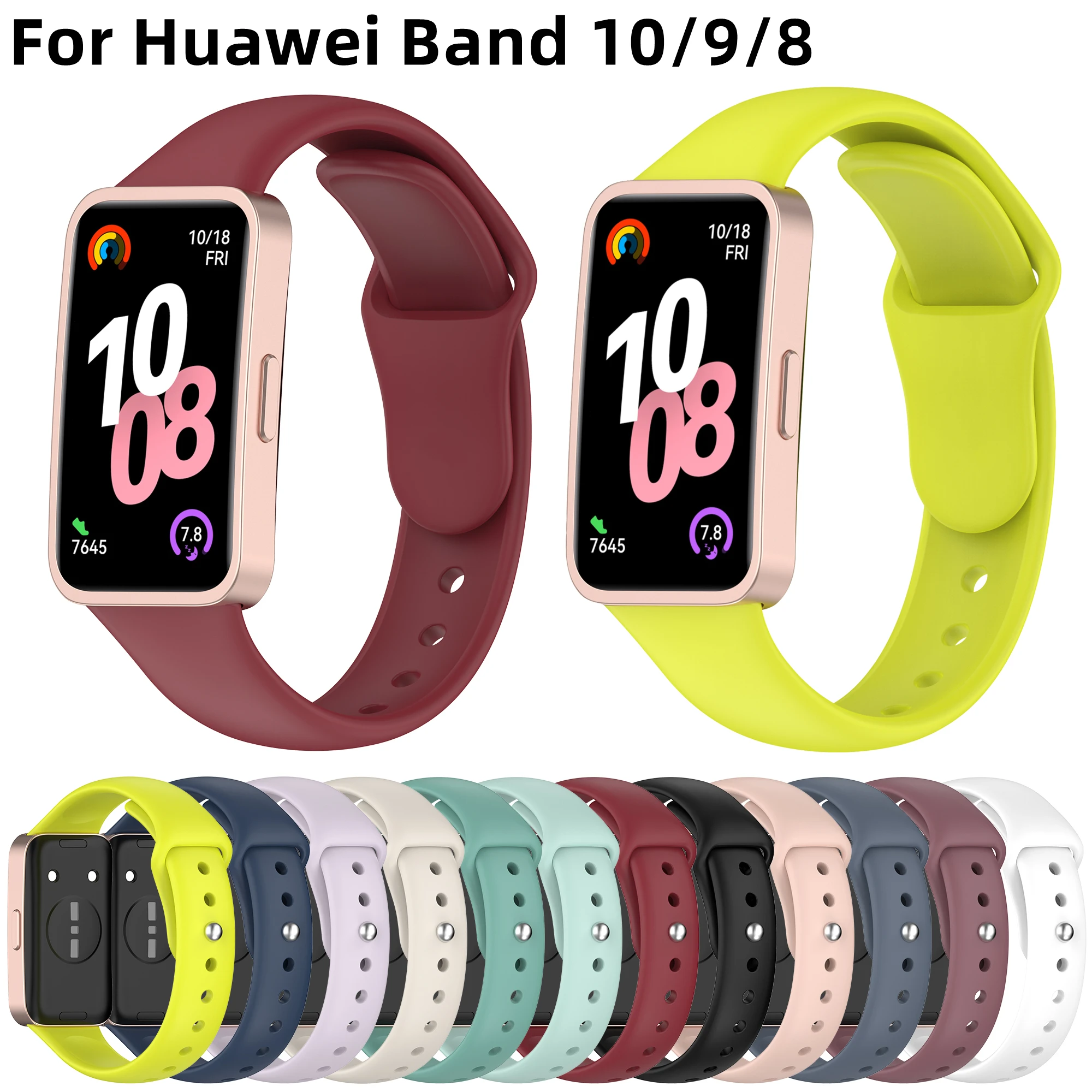 

Straps For Huawei Band 10/9/8 NFC Accessories silicone Sport Replacement belt pulseira bracelet correa Huawei Band 10 9 8 Strap