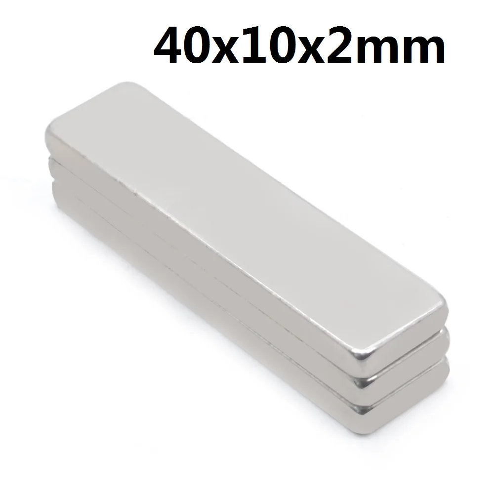 1-500Pcs 40x10x2mm  Neodymium Magnet 40mm x 10mm x2mm N35 NdFeB Block Super Powerful Strong Permanent Magnetic imanes new magnet