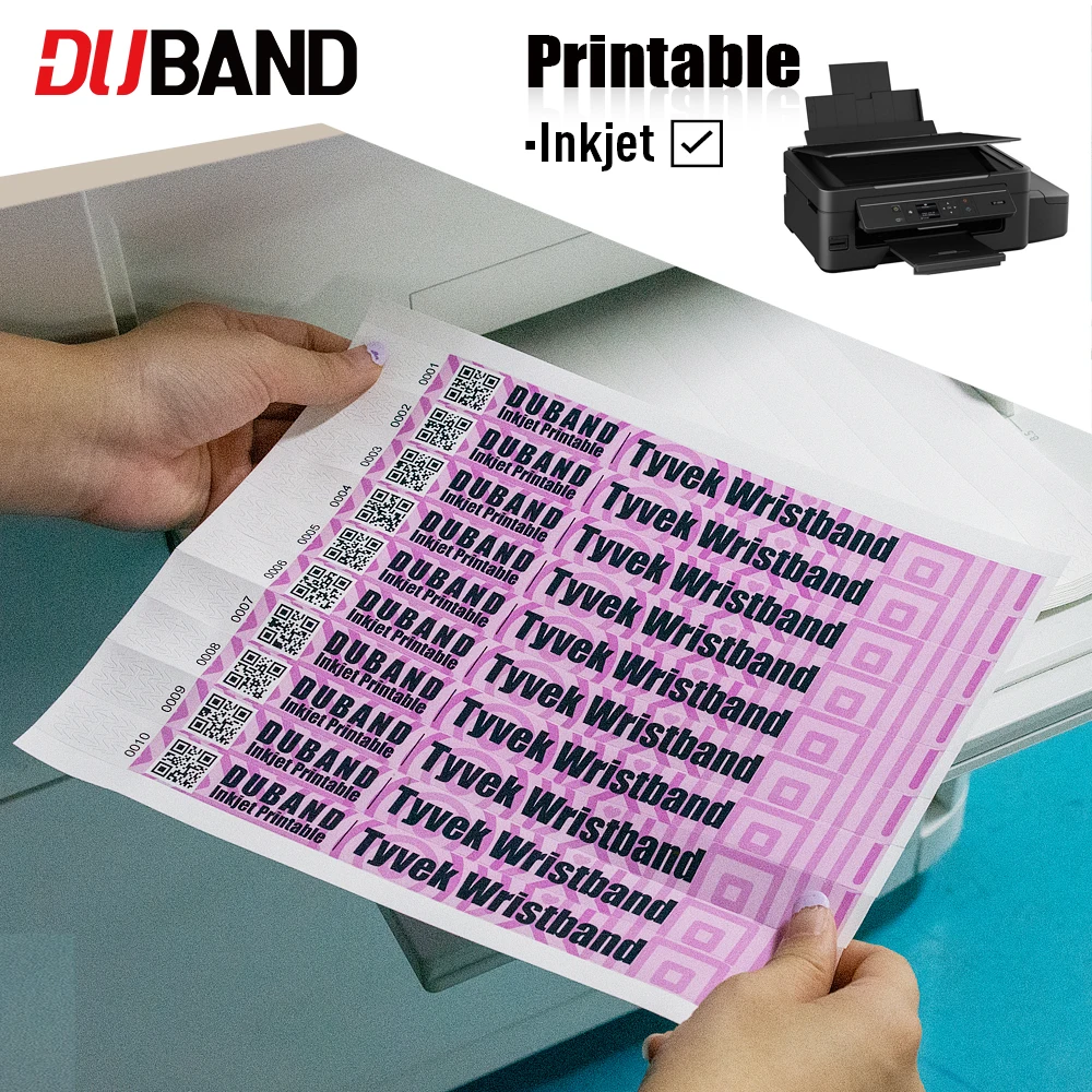 

Self-printed inkjet printable adhesive tyvek blank bracelet, Popular music festival identification ticket