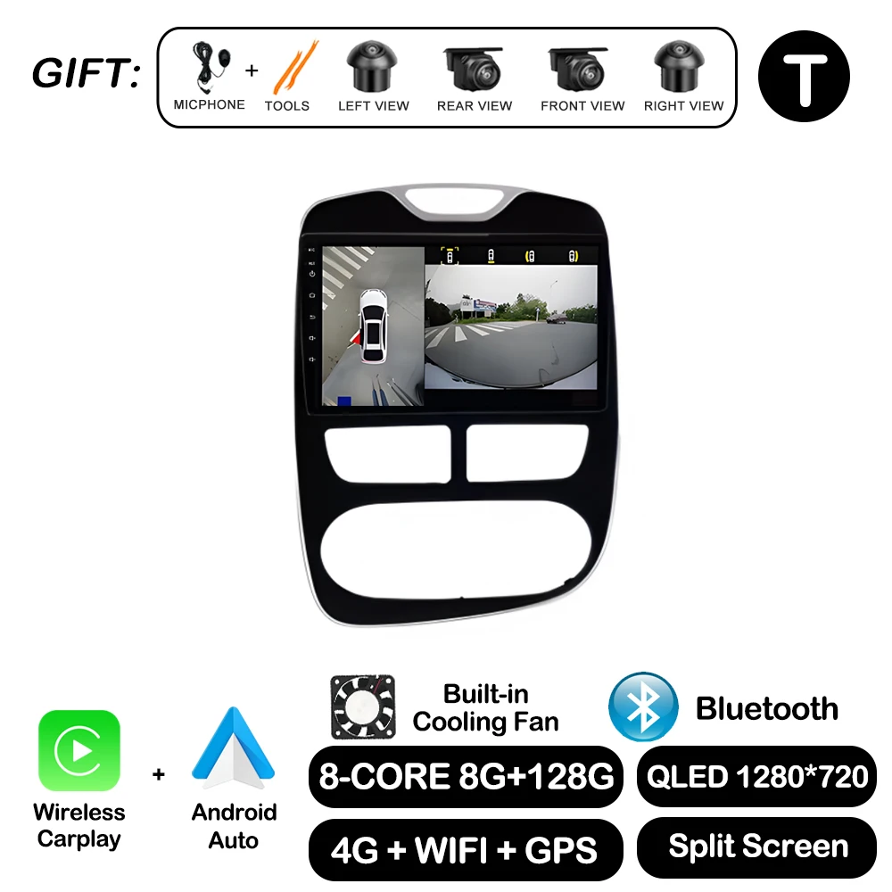 10 ''Voor Renault Clio 4 2012-2016 Carplay Autoradio Multimedia Video Player Android Auto 4G WIFI GPS navigatie DSP stereo BT