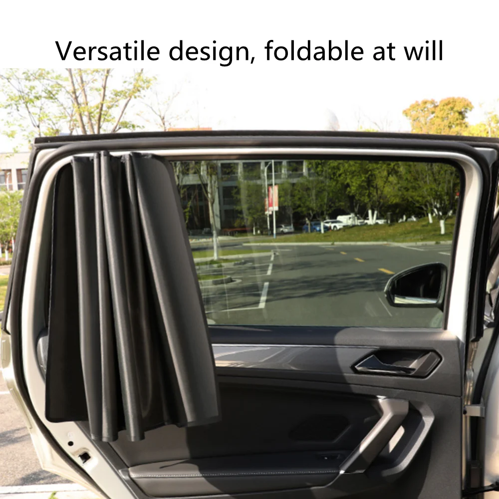 Car Sunshade Summer Sun Protection Strong Magnetic Suction Full Shading Curtain Opaque Black​