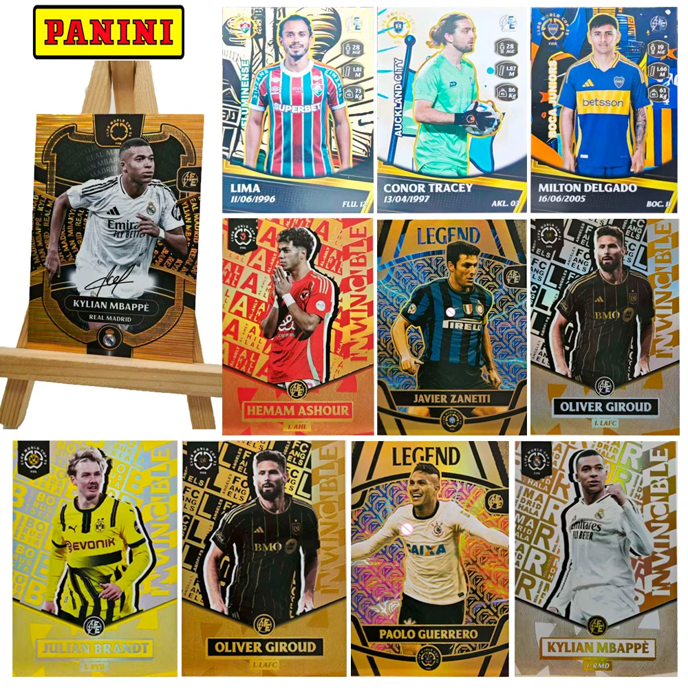 PANINI 2025 كأس العالم جمع البطاقات الموقعة MBAPPE GIROUD GUERRERO JAVIER ZANETTI الذهب الساخن محكم الملونة فلاش مهرجان هدية