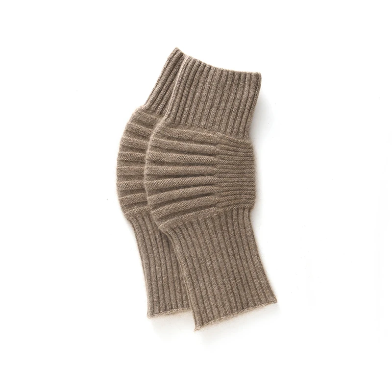 여성용 100% 캐시미어 무릎 보호대 니트 레그 워머 패셔너블하고 따뜻한 가을 겨울 무릎 커버
